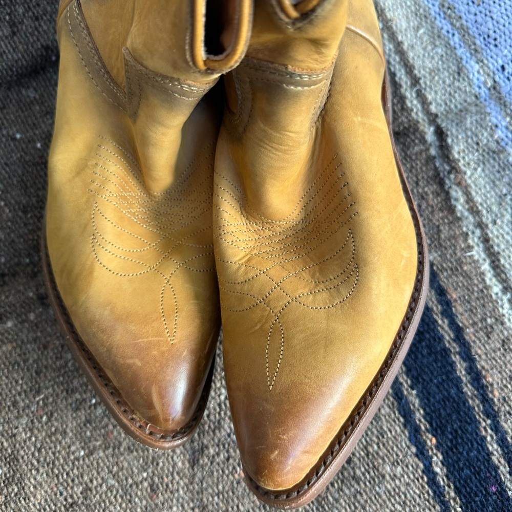 Frye Mustard Leather Ankle Boots - Picture 6 of 6